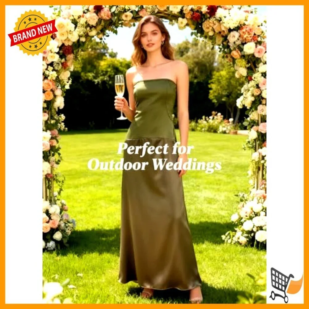 Strapless Satin Maxi Dress Off Shoulder Patchwork Bodycon Party Evening